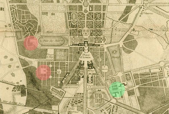 plan de versailles en 1744